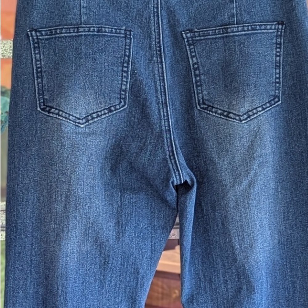 Kira Kira Large Denim Distressed Flare Bell Bottom blue jeans Bohemian Hippie - Picture 4 of 14